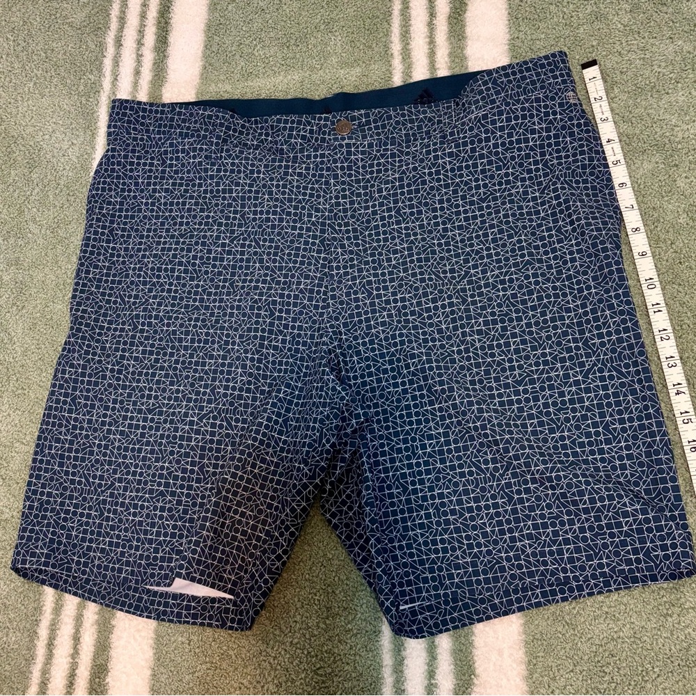 Adidas Men’s Blue Golf Shorts with Geometric Pattern 38”